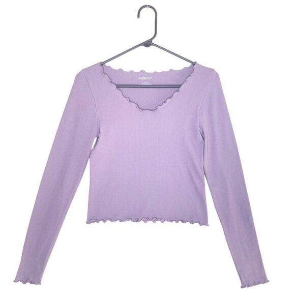 PAC SUN Contour Lavender Long Sleeve Scalloped Top, Size Small - NWT - Picture 1 of 6
